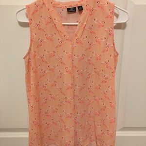 Sleeveless flamingo blouse